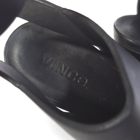 VINCE Boots Black Leather 'Joanna' Bootie Ankle Strap Womens Size 9 - Picture 9 of 10